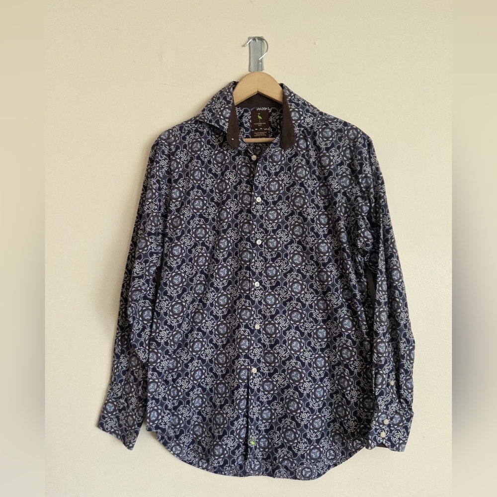 Tailorbyrd Blue & White Patterned Shirt – Size Medium, Excellent Condition
